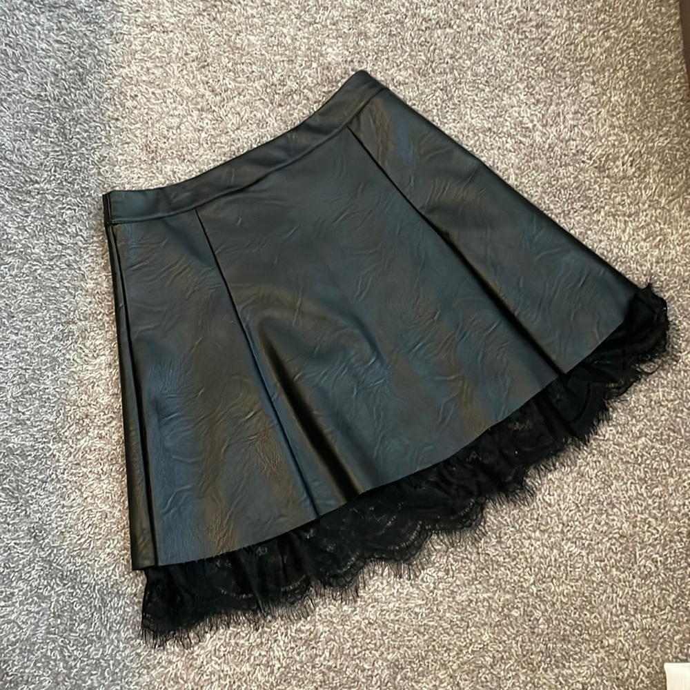 Made in Italy Black Leather skirt - Medium